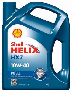 SHELL HELIX DIESEL HX7 10w40 API CF 4л п/с, масло моторное